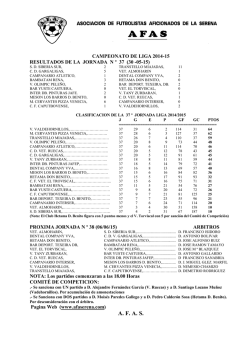 resultados y clasificacion jornada 37