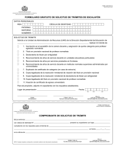 Form. gratuito - Dirección Distrital de Educación "Charazani