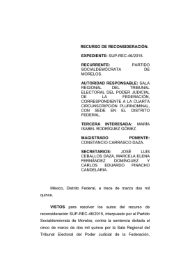 SUP-REC-46/2015 - Tribunal Electoral del Poder Judicial de la