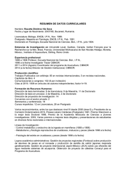 Dr. Ilie Sava Racotta Dimitrov - Academia Mexicana de Ciencias