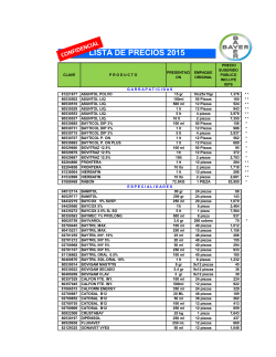 LISTA DE PRECIOS 2015