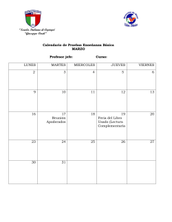 Calendario de Pruebas Enseñanza Básica MARZO Profesor jefe: Curso