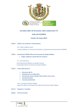 Jornadas taller de formaci&oacute;n sobre elaboraci&oacute;n CV Sede del
