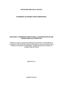 INVITACI&Oacute;N P&Uacute;BLICA No. 002-2015
