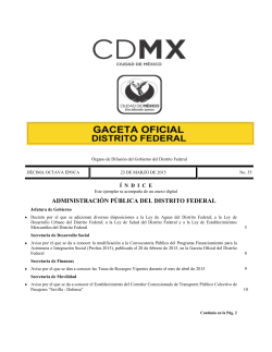 GODF 23 Marzo 2015 - Sistema de Aguas de la Ciudad de M&eacute;xico