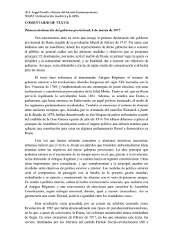 COMENTARIO DE TEXTO: Primera declaraci&oacute;n