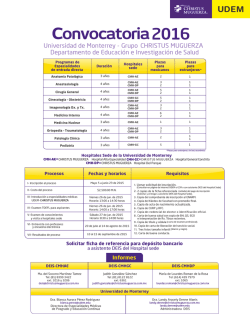 2016 Convocatoria - Universidad de Monterrey