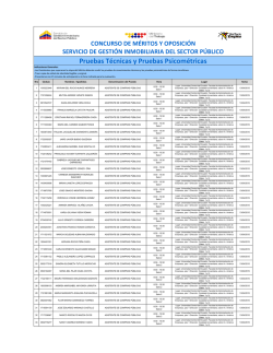 Pruebas Técnicas y Pruebas Psicométricas