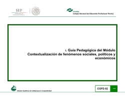 I. Gu&iacute;a Pedag&oacute;gica del M&oacute;dulo Contextualizaci&oacute;n de