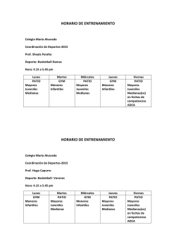Horario de Entrenamiento de Basketball