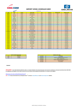 IMPORT VESSEL SCHEDULES MED