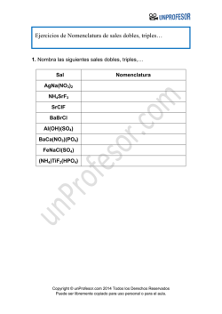 Ejercicios de Nomenclatura de sales dobles