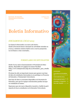 Boletín Informativo - Facultad de Trabajo Social