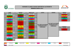 horario clases ciudad deportiva alpedrete semana santa 2015