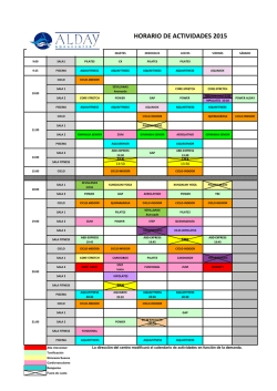 HORARIO DE ACTIVIDADES 2015