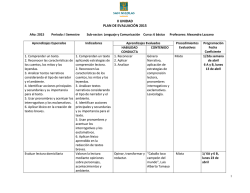 II UNIDAD PLAN DE EVALUACIÓN 2015
