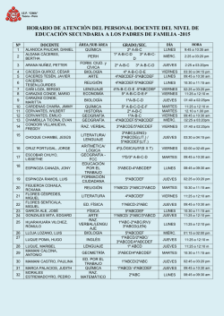 horario de atenci&oacute;n del personal docente del nivel de educaci&oacute;n