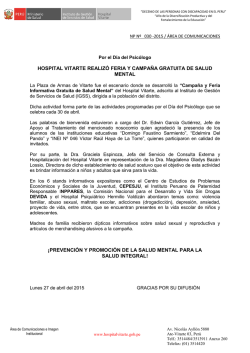 HOSPITAL VITARTE REALIZ&Oacute; FERIA Y CAMPA&Ntilde;A GRATUITA DE