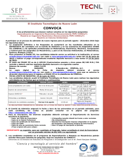 CONVOCA - Posgrado ITNL - Instituto Tecnológico de Nuevo León