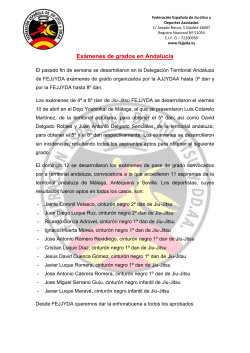 Exámenes de grados en Andalucía - Federación Española de Jiu