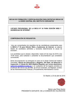 Listado provisional beca nº 34