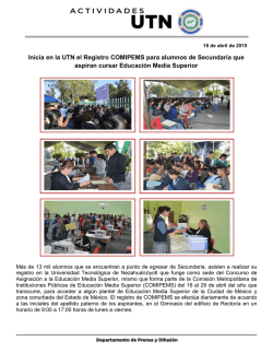 Inicia en la UTN el Registro COMIPEMS para alumnos de