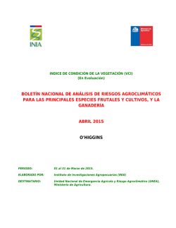 &Iacute;NDICE VEGETACIONAL VCI [01 al 31 marzo 2015]