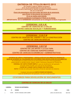 citatorios para devolución de documentos entrega de títulos mayo