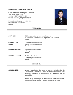 Félix Andrés RODRIGUEZ AMAYA Calle 169 # 45A – 96 Bogotá
