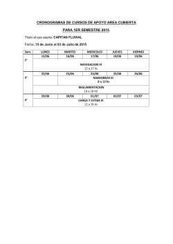 CRONOGRAMAS DE CURSOS DE APOYO AREA CUBIERTA