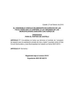 Ordenanza 03-15 - Municipalidad de Castelli