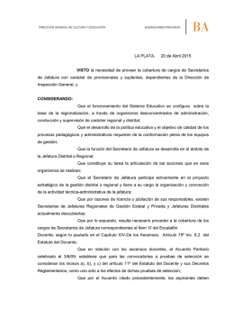 Disposici&oacute;n Conjunta N&ordm; 06-15. Secretarios de Jefatura Distritales y