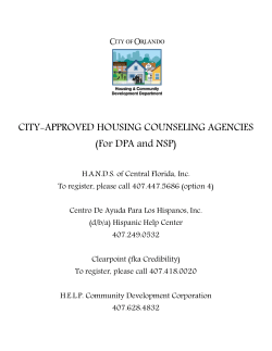 CITY-APPROVED HOUSING COUNSELING