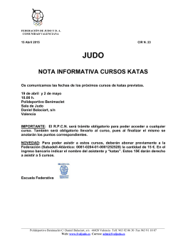 cir nº 23-curso katas - Federación Valencia de Judo y Disciplinas