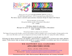 WE SUPPORT ALL CANCERS - Diocese of Long Island