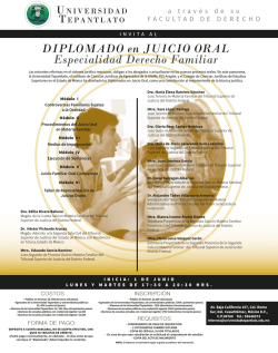 DIPLOMADO en JUICIO ORAL Especialidad Derecho