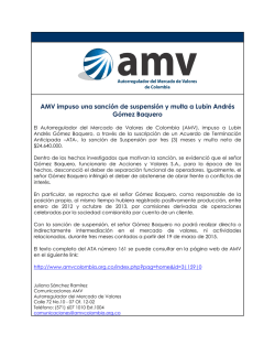 AMV impuso una sanción de suspensión y multa a Lubin Andrés