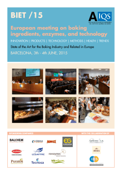 BIET /15: "European meeting on baking ingredients