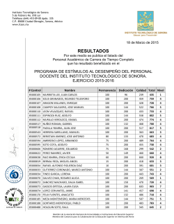 Resultados-2015-PEDPD-ITSON - Instituto Tecnológico de Sonora
