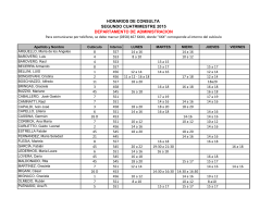 Horarios de consulta Primer Cuatrimestre 2015