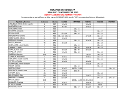 Horarios de consulta Primer Cuatrimestre 2015