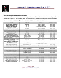 Informaci&oacute;n Circuito Cerrado o Radios Mercados y Comunitarias