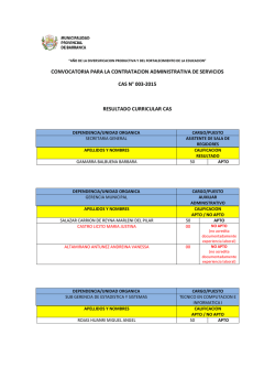 convocatoria para la contratacion administrativa de servicios cas n