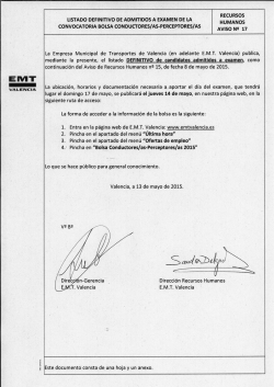Aviso_RRHH_17 Listado Definitivo de Canditados Admitidos