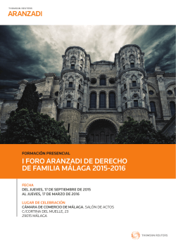 I FORO ARANZADI DE DERECHO DE FAMILIA MÁLAGA 2015-2016