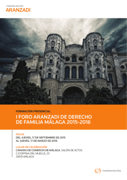 I FORO ARANZADI DE DERECHO DE FAMILIA M&Aacute;LAGA 2015-2016