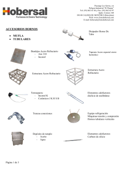 ACCESORIOS HORNOS • MUFLA • TUBULARES