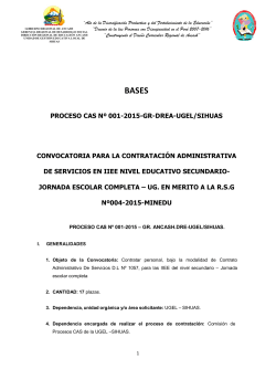 proceso cas nº 001-2015-gr-drea-ugel/sihuas convocatoria para la