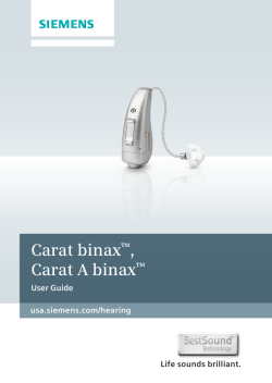 Siemens Carat / Carat A Hearing Aid User Manual
