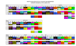 Horario De Clases - Instituci&oacute;n Educativa Colegio San Bernardo